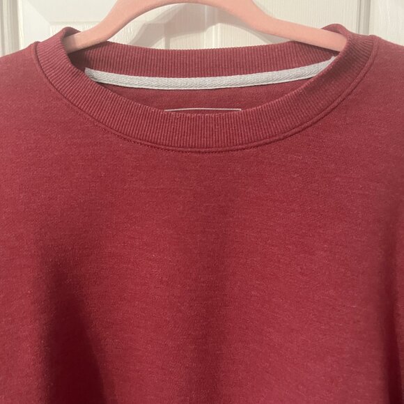 Eddie Bauer Maroon Burgundy Crewneck Sweatshirt Cozy Casual Men's Large - Picture 3 of 8